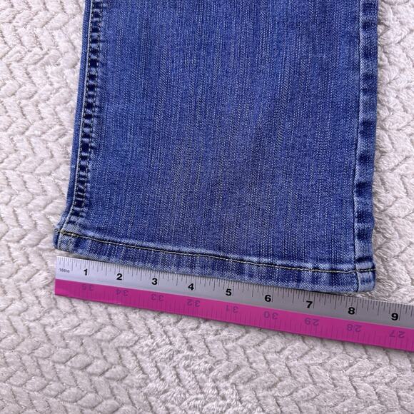 M Jeans Maurices Mid Rise Light Wash Whiskered Womens Blue Jeans Sz 10 Short - Picture 10 of 13